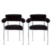 Contemporary Upholstered Armchair Dining Chairs With Metal Legs (Set of 2) - Black - Image 4