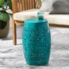 Outdoor Lace Cut Side Table - Teal - Image 9