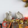 Resin Standing & Lying Down Squirrel Rustic, For Harvest Festival Fall Festival & Thanksgiving Table Decorations (Set of 2) - Antique Cream - Image 2