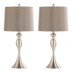 Ashland - Contemporary Table Lamp (Set of 2) - Nickel / Taupe Satin