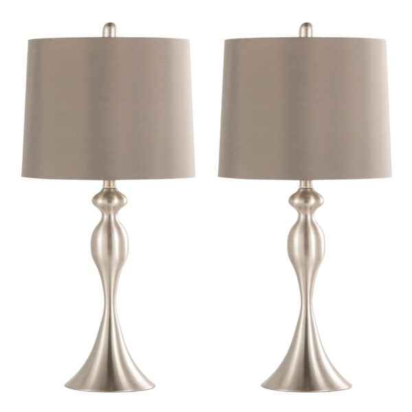 Ashland - Contemporary Table Lamp (Set of 2) - Nickel / Taupe Satin