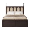 Queen Size Platform Bed With With 2 Big Drawers Twin Size Trundle - Espresso - Image 3