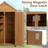 Outdoor Storage Cabinet, Garden Wood Tool Shed, Outside Wooden Shed Closet With Shelves And Latch For Yard - Light Brown - Image 5