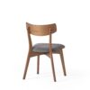 5 Piece Mid Century Walnut Dining Set With Upholstered Dining Chairs - Dark Gray / Brown - Image 18