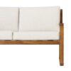 Contemporary Solid Wood Slat Back Patio Loveseat - Brown - Image 3