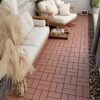 Plastic Interlocking Deck Tiles 44 Pack Patio Deck Tiles Waterproof Outdoor Use - Brown - Image 5
