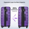 Hardshell Luggage Sets 24" / Bag Spinner Suitcase With Tsa Lock Lightweight - Purple - Image 2