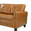 Irine - Faux Leather Sectional Sofa With Ottoman - Ginger - Image 3