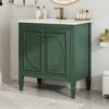 30" Bathroom Vanity With Sink, 2 Doors With Shelf, Soft Close Door Hinges, Vintage Style - Green - Image 4