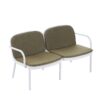 Luna - Outdoor Patio Loveseat - White / Green - Image 4