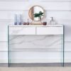 Environmental Protection Minimalist Dresser, Desk, Desktop Computer Desk, With Double Drawer Storage Space, Simple Home, Perfect For Various Styles - White - Image 5