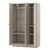 3 Door Shutter Wardrobe With Shelves - Gray - Image 5