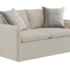 Upendo - Pattern Linen Loveseat With 2 Toss Pillows - Beige - Image 3