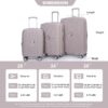 Expandable Hardshell Suitcase Double Spinner Wheels Pp Luggage Sets Lightweight Durable Suitcase With Tsa Lock, 3 Piece Set (20/24/28) - Greige - Image 3