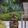Decorative Two Tiered Water Fountain With Woodland Animal Design, Outdoor Fountain With Light And Pump - Multi - Image 5