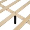 Queen Size Platform Bed With Thick, Stylish Stripe Decorated Bedboard And Elegant Leg - Beige - Image 10