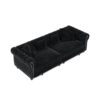 3 In 1 Pull Out Sofa Bed, Convertible Sleeper Sofa Bed, King Size Sofa Bed, Chaise Lounge, Velvet T3 Seater Sofa With Movable Ottoman, Tufted Design - Black - Image 22