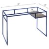 Yasin - Glass Top Writing Desk - Blue - Image 8