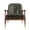 Accent Chair With Cushioned Seat, Brass Tipped Legs - Cognac Brown - Image 4
