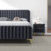 Bethany - Queen Upholstered Platform Bed - Gray - Image 17