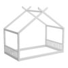 Twin Size Montessori Style House Bed For Kids, Floor Bed Frame With Headboard And Footboard, Fence Bed For Girls, Boys, Slat Not Included - White - Image 5