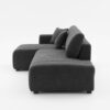 Jessica - Lamb Wool Left Facing Sectional Sofa With Chaise - Dark Gray - Image 4