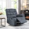 Contemporary Massage Recliner With Pillow Tufted Design - Charcoal - Image 7