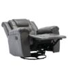 360° swivel And Rocking Home Theater Recliner Manual Recliner Chair With Wide Armrest For Living Room - Gray - Image 13
