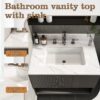 Elegant Bathroom Vanity Top With Undermount Sink - White Sintered Stone - Image 10