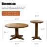 2 Piece Modern Farmhouse Living Room Coffee Table Set, Stylish And Elegant Nesting Round Wooden Table, Side End Table Set For Living Room - Brown - Image 9