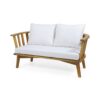 4 Pieces Acacia Wood Patio Furniture Set, Outdoor Furniture With Coffee Table, Patio Conversation Set Deep Seating With Soft Cushion, Porch Chairs For Backyard Porch Balcony - Teak / White - Image 12