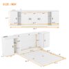 Full Size Murphy Bed With Shelves, Cabinets And USB Ports - White - Image 12