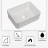 Modern Rectangular Bathroom Vessel Sink Glossy Porcelain Ceramic Vanity Basin Design For Contemporary Bathroom Decor - White - Image 7