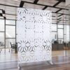 Outdoor & Indoor Metal Privacy Screen, Freestanding Decorative Panels For Deck, Balcony, Patio, Lawn, And Garden - White - Image 9