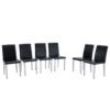 (Set of 2) Backrest Chairs With Metal Legs, They Are Ideally Suited For Minimalist And Contemporary Home Styles - Black / Silver - Image 19