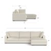 Charlie - Deep Seater Right Sectional Sofa - Cream - Image 18
