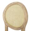 Country Chic Bar Stools (Set of 2) With Rattan Backrest And Upholstered Seat - Beige / Natural - Image 12