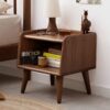 Bedside Cabinet, Modern Simple Nightstands European Beech - Brown - Image 5
