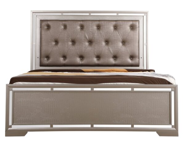 Alana - King Bed - Silver Champagne