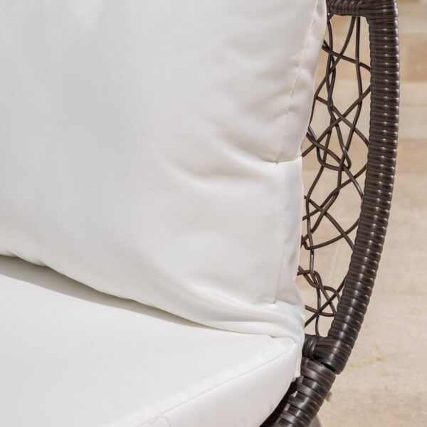 Abigal - Outdoor Wicker Daybed With Cushion - Multi Brown / Beige