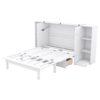 Full Size Murphy Bed With Shelves, Drawers And USB Ports - White - Image 4