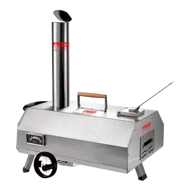 Semi-Automatic Silver 12 Outdoor Pizza Oven Portable Wood Fired Pizza Oven Outdoor Cooking Pizza Maker Portable Pizza Oven For Authentic Stone Baked Pizzas - Silver