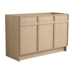 Modern Freestanding Bathroom Vanity With 3 Soft Close Cabinet Doors - Oak