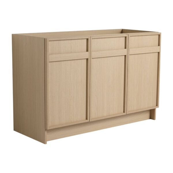 Modern Freestanding Bathroom Vanity With 3 Soft Close Cabinet Doors - Oak