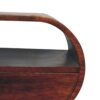 Large Circular Open Bedside Table - Brown - Image 4