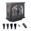 3D Flame Electric Infrared Quartz Fireplace Stove With Remote Control - Antique Black - Image 11
