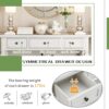 Classic Retro Style Console Table With 3 Top Drawers And Open Style Bottom Shelf - Antique White - Image 9