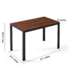 Creative Design Veneered MDF Wood Structure Rectangular Walnut Dining Table - Walnut - Image 6