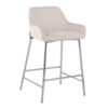 Daniella - Contemporary Fixed Height Counter Stool (Set of 2) - Chrome / Cream - Image 2
