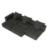 Modern Oversized Modular Sectional Sofa, Sparkling Chenille Fabric Soft Cushion Sofa With 6 Pillows, 6 Pieces Diy Combination Tufted Sofa, No Assembly Required - Black - Image 21